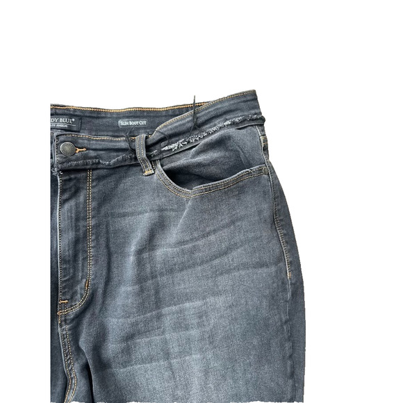 Judy Blue Jeans Womens 24W Black Slim Bootcut High Rise Stretch Raw Released Hem - Picture 4 of 13